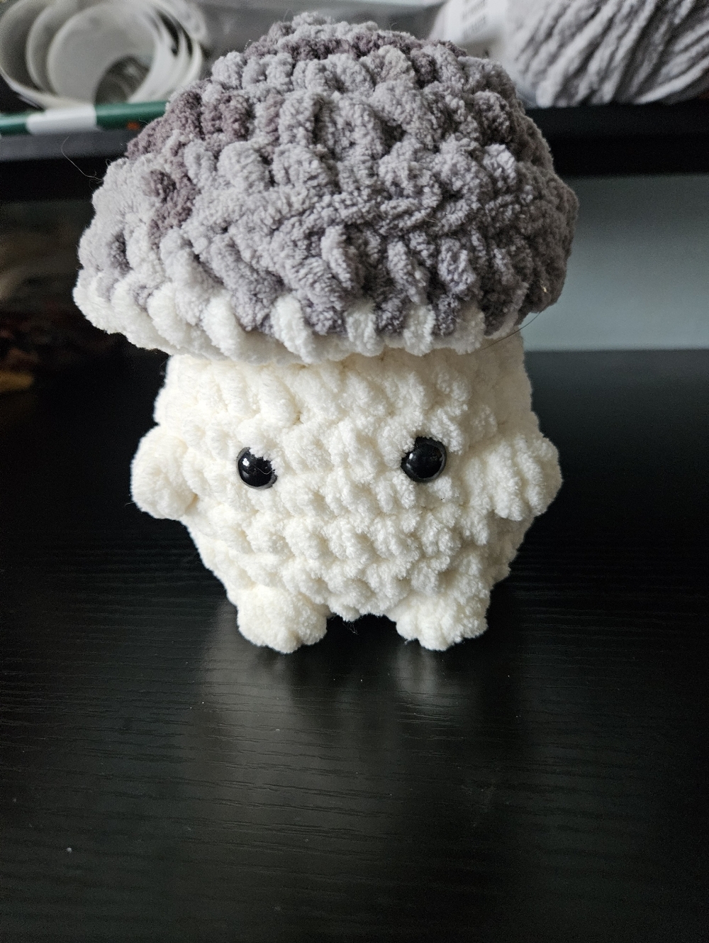 Crochet Gray Mushroom Pop It